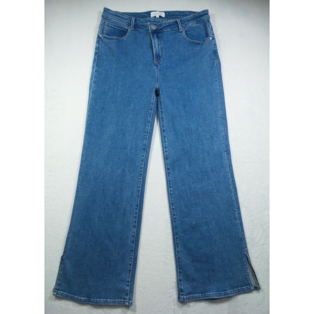 Risen Jeans Womens Size 2XL Blue Denim High Rise Flare Leg Stretch Slit NWT